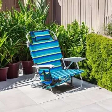 Canpsky Portable Beach Chair for Adults, Outdoor Lightweight Camping Chair Lay Flat Folding Backpack...