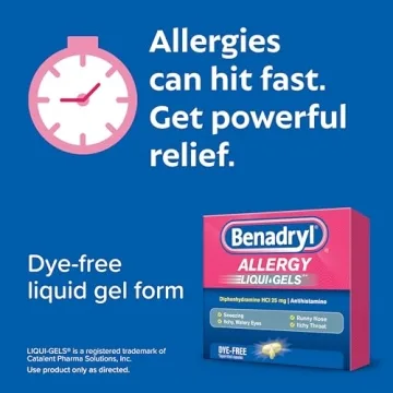 Benadryl Liqui-Gels Allergy Cold Relief Dye-Free 48 ct