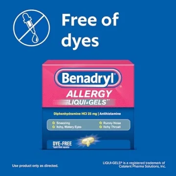 Benadryl Liqui-Gels Allergy Cold Relief Dye-Free 48 ct