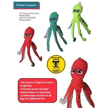 Pet Lou 16 Inch Octopus - Durable & Washable Pet Toy