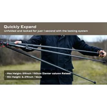 Freewell Carbon Fiber Travel Tripod 59.1" Lightweight 1.98lbs Photo/Video 360°Ball Head (Max Load 5kg/11 lbs), Monopod, Quick-Release Plate, for DSLR Cameras & Smartphones