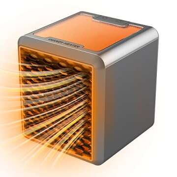 Ontel Handy Heater Pure Warmth 1200W Personal Ceramic Space Heater with Adjustable Heat - Portable, ...