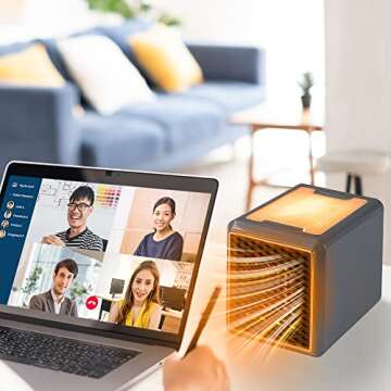 Ontel Handy Heater Pure Warmth 1200W Personal Ceramic Space Heater with Adjustable Heat - Portable, Quiet & Energy Efficient Small Space Heater for Bedroom, Office, Garage & More