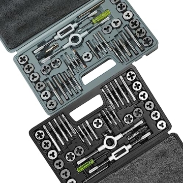 VEVOR Tap and Die Set, 80-Piece Metric and SAE Standard, Bearing Steel Taps and Dies, Essential Thre...