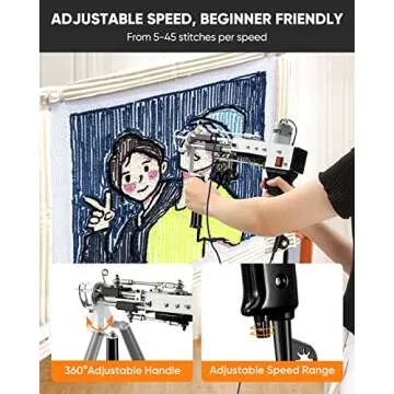 BESGEER Rug Tufting Gun with Carpet Trimmer Kit - Rug-Tuft-Gun-with-Tufting-Shears, 2 in 1 Cut Loop Pile Carpet Gun& Carving Clippers, Rug Maker Machine Starter Kit& Trimmer& Cloth& Yarn（Olive Black）