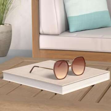 ANDWOOD Oversized Sunglasses for Women Big Large Square Wide Frame Shades Retro Trendy Fashion UV Pr...