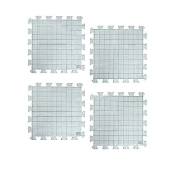Boye Interlocking Needlepoint, Knitting, and Crochet Blocking Boards, 12'' W x 12'' L, White, 4 Pc