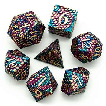 UDIXI DND Metal Dice Set Dragon Scale, D&D Dice Metal for Role Playing Games, Polyhedral Dice Set DN...