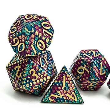 UDIXI Dragon Scale Metal Dice Set for D&D Gaming