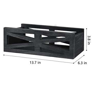 Luneodoki Bathroom Decor Box Toilet Tank Basket, Farmhouse Bathroom Decor Box, Toilet Paper Basket, Wood Decor Box Paper Storage Basket, Rustic Home Decor Box for Countertop, Bedroom Dresser