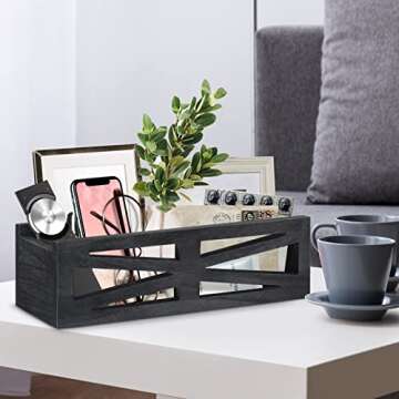 Luneodoki Bathroom Decor Box Toilet Tank Basket, Farmhouse Bathroom Decor Box, Toilet Paper Basket, Wood Decor Box Paper Storage Basket, Rustic Home Decor Box for Countertop, Bedroom Dresser