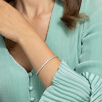 Elegant PAVOI Tennis Bracelet with Gold Plating