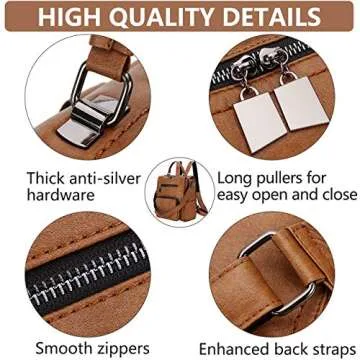 RAVUO Women Backpack Purse, PU Leather Mini Backpack Fashion Shoulder Bag for Ladies Three Ways to Carry (Brown)