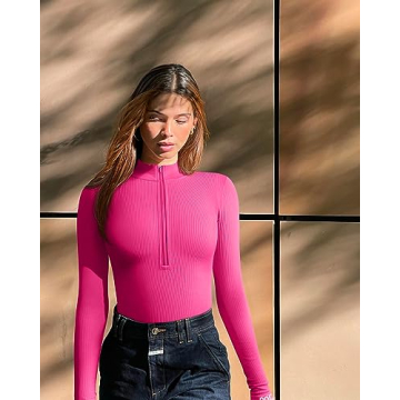 Shop OQQ Sexy Ribbed Zip Bodysuits - 2 Pack Tops