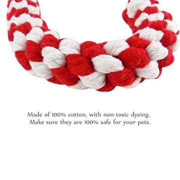 Candy Cane Rope Toy,Puppy Chew Dog Toys Interactive and Cotton Rope Toys and Christmas Decoration, Puppy Pet Play Chew and Training Toy for Medium&Large Dog Pet Teeth Cleaning