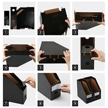 Tunnkit Cardboard Magazine Holder Set - Stylish Organization