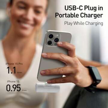 Compact iWALK 4500mAh Portable Charger with USB-C Connector