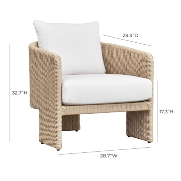 Tov Furniture Alexa Cream Outdoor Armchair for Stylish Patio
