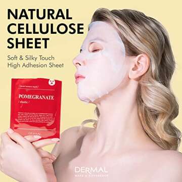 DERMAL Hydrating Facial Mask Pack of 10 – Moisturizing Korean Essence Sheet Masks 0.85 fl. oz. (25g) for Skin Care – Clearing Cleanse Complexion for All Skin Types