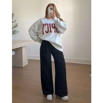 IMCTAH Women's Vintage Oversized Crew Sweatshirt