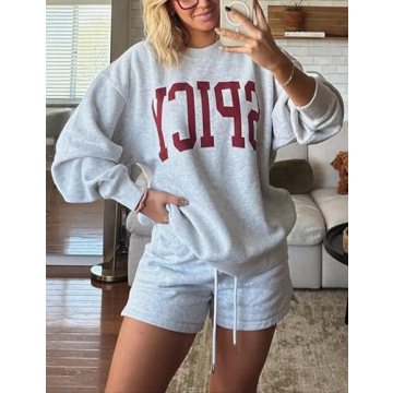 IMCTAH Women's Vintage Oversized Crew Sweatshirt