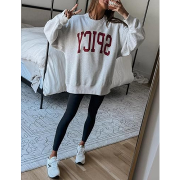 IMCTAH Women's Vintage Oversized Crew Sweatshirt