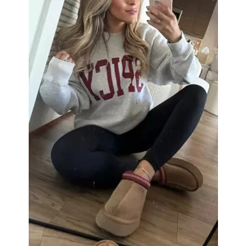 IMCTAH Women's Vintage Oversized Crew Sweatshirt