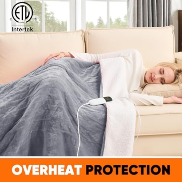Greenoak Heated Blanket 10 Heat Levels 8H Timer ETL Certified