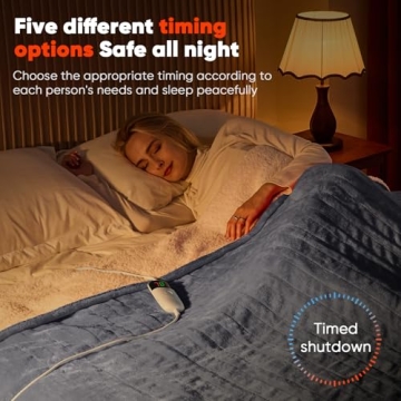 Greenoak Heated Blanket 10 Heat Levels 8H Timer ETL Certified