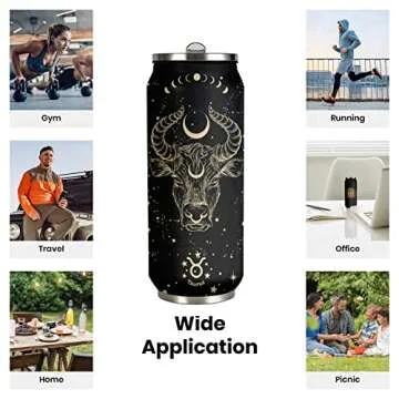 tatamonkey Taurus Constellation Tumbler Zodiac Mens Womens Stainless Steel Tumblers Astrology Fans Birthday Gifts Coffee Sublimation Mugs Car Cup - 17 OZ
