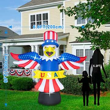 ZIZWO Independence Day Inflatable Outdoor Decorations - 4th of July Inflatables Patriotic Bald Eagle...
