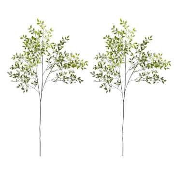 Phliofd 2Pcs Artificial Greenery Stems, 43.3" Fake Nandina Stems Plants Faux Twig Greenery Branches ...