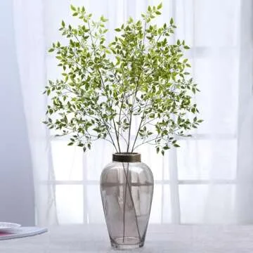 Phliofd 2Pcs 43.3" Faux Greenery Stems for Home Decor