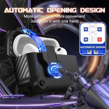 R-fun Stylish AirPods Pro Case with Full Drop Protection and Auto-Pop Up Lid