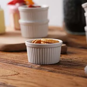 3 oz Porcelain Ramekins Set for Souffle and Pudding