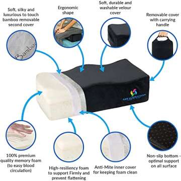 AHM™ Post Butt Lift Recovery BBL Pillow – Unique 3 Layer Design After Brazilian Butt Lift Surger...