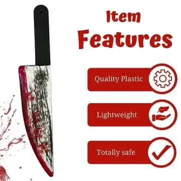 16" Bloody Fake Knife for Halloween Pranks and Costumes