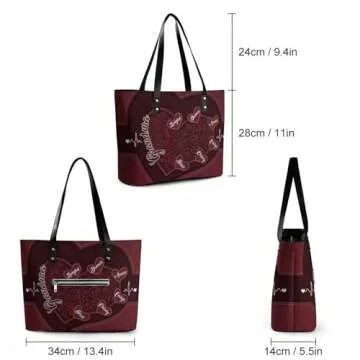 Personalized Grandma's Little Sweethearts Single Shoulder Bag Custom 1-15 Name Grandma Leather Handbag Loving Gift For Grandma Mother Mom Birthday Christmas Mothers Day (style 3)