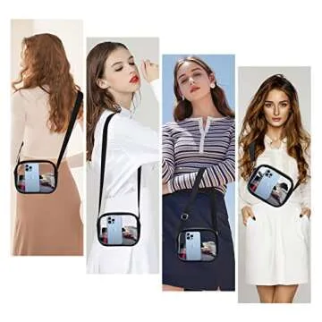 Armiwiin Clear Crossbody Bag, Stadium Approved Leather Clear Purse Bag with Adjustable Strap for Sports Concert Event