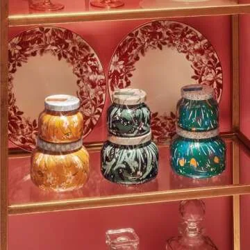 Capri Blue Tinsel & Spice Candle - Pattern Play Holiday Candle - Petite Glass Jar Candle - Luxury Candles - Scented Candles with Notes of Juniper Berry & Cinnamon - Decorative Candle Gift (8 oz)