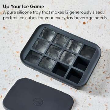W&P Peak Silicone Everyday Ice Tray w/ Protective Lid | Speckled White | Easy to Remove Ice Cubes | ...