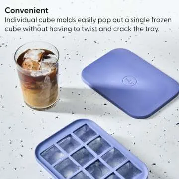 W&P Peak Silicone Everyday Ice Tray w/ Protective Lid | Speckled White | Easy to Remove Ice Cubes | Food Grade Premium Silicone | Dishwasher Safe, BPA Free
