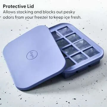 W&P Peak Silicone Everyday Ice Tray w/ Protective Lid | Speckled White | Easy to Remove Ice Cubes | Food Grade Premium Silicone | Dishwasher Safe, BPA Free