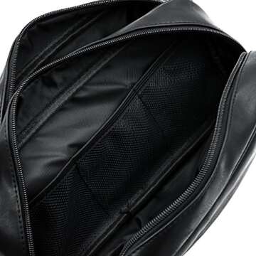 Sumnacon Toiletry Bags, Unisex PU Leather Waterproof Travel Toiletry Bag Organizer Perfect for Shaving Grooming Dopp Kit & Household Business Vacation, Cosmetic Bag with Portable Handle