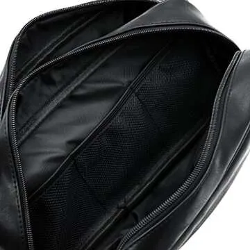 Sumnacon Toiletry Bags, Unisex PU Leather Waterproof Travel Toiletry Bag Organizer Perfect for Shaving Grooming Dopp Kit & Household Business Vacation, Cosmetic Bag with Portable Handle
