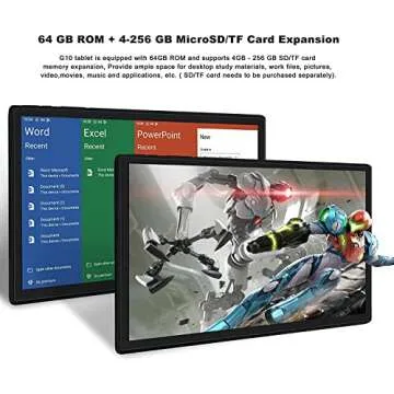 GOODTEL 10 Inch Tablet with Keyboard and Mouse for All