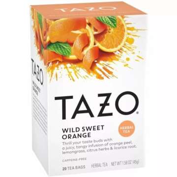Tazo Wild Sweet Orange Herbal Tea, 20 ct (2pack) - Refreshing Citrus Bliss