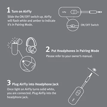 Twelve South AirFly SE Audio Streaming for TV/Airplane to Wireless Headphones – Wireless Adapter for AirPods, Airplane, Car, Gym, Home, Use with Any 3.5 mm Audio Jack