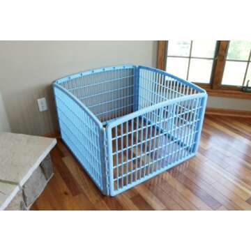 IRIS USA 24" Exercise 4-Panel Pet Playpen, Dog Playpen, Puppy Playpen, for Small and Medium Dogs, Ke...