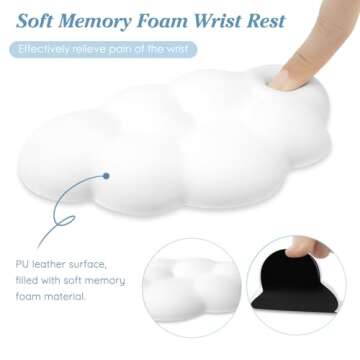 Comfortable Cloud Wrist Rest Cushion for Ergonomics
